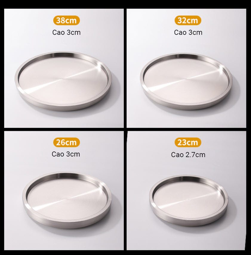 Dĩa đựng beefsteak trưng bày thức ăn inox 304 2 lớp cách nhiệt CCD017