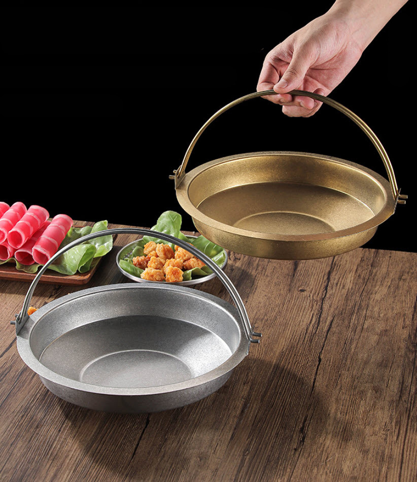 Nồi lẩu Sukiyaki vintage nồi đựng seafood inox 201 CCD019