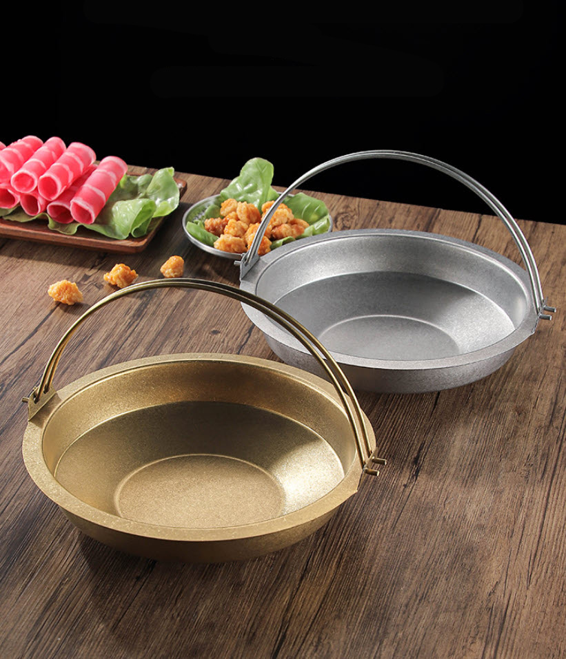 Nồi lẩu Sukiyaki vintage nồi đựng seafood inox 201 CCD019