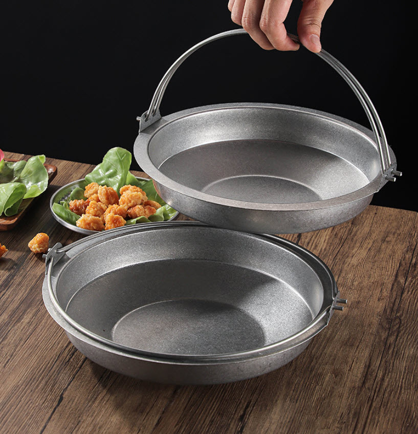 Nồi lẩu Sukiyaki vintage nồi đựng seafood inox 201 CCD019
