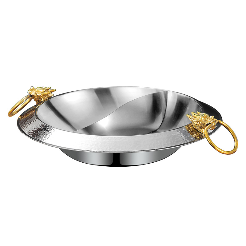 Nồi lẩu inox 304 đầu Rồng dáng vát size 30-36cm GDY012