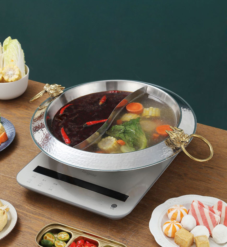 Nồi lẩu inox 304 đầu Rồng dáng vát size 30-36cm GDY012