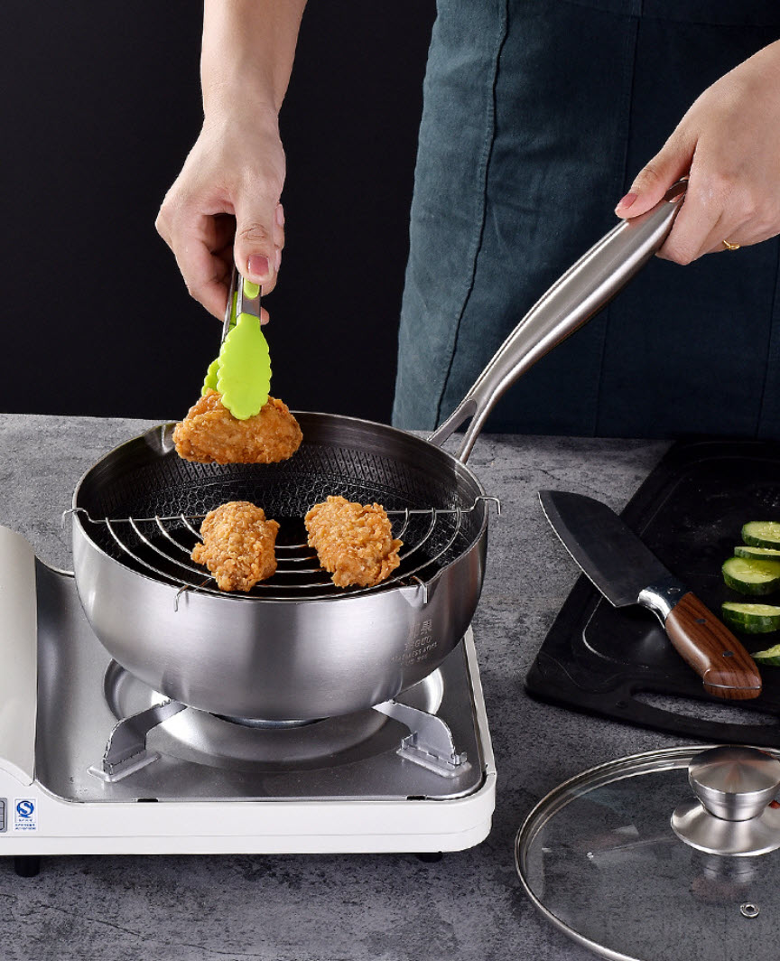 Nồi nấu sữa nồi chiên hấp đa năng inox 316 chống dính tổ ong CCD022