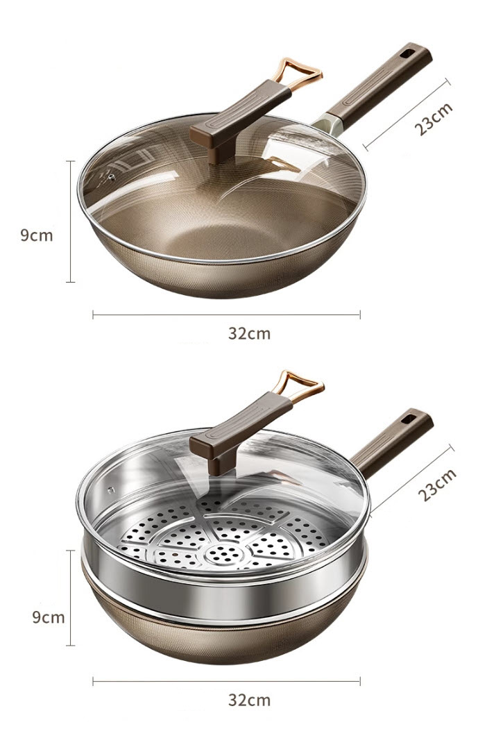 Chảo bầu titanium an toàn cho sức khỏe size 32-34cm TG998