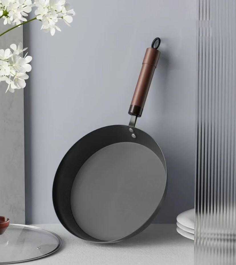 Chảo thép Nhật đáy bằng size 24-28cm JG998