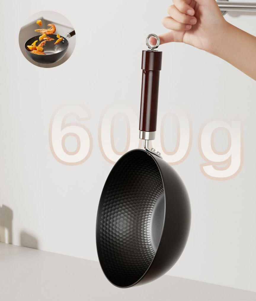 Chảo thép vân 3D tổ ong dáng bầu sâu 8cm size 20-24cm WJ009