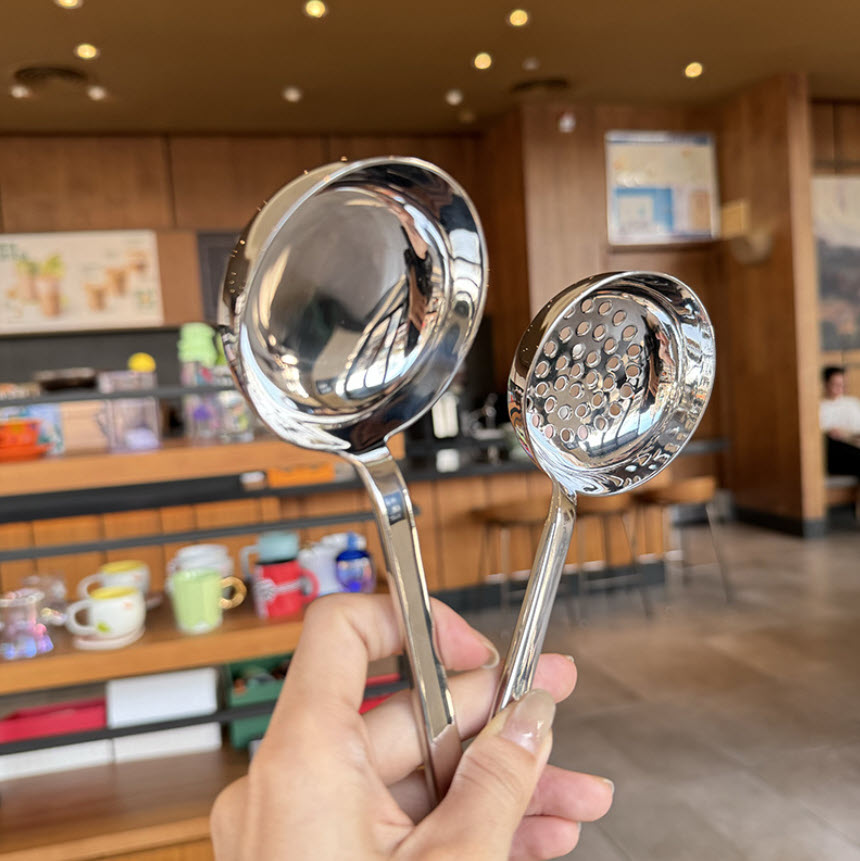 Bộ muỗng ăn lẩu inox 316 gồm muỗng múc và muỗng thủng đk7.5cm  KQP11