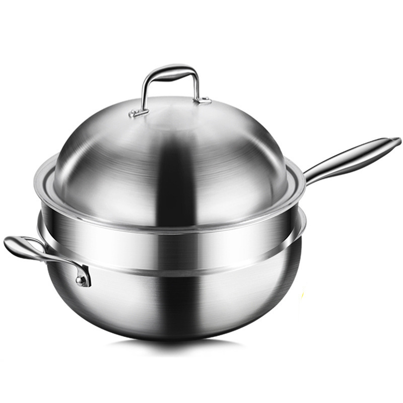 Chảo bầu inox 316 size 32-38cm nắp inox dạng bầu 316JS
