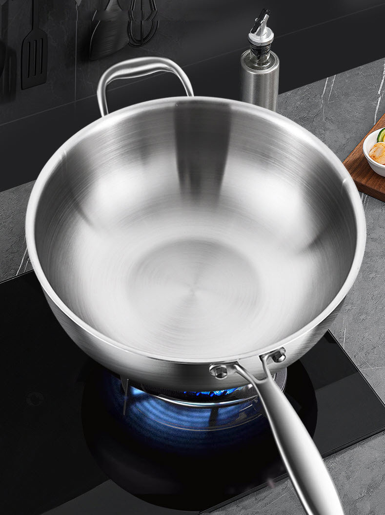 Chảo bầu inox 316 size 32-38cm nắp inox dạng bầu 316JS