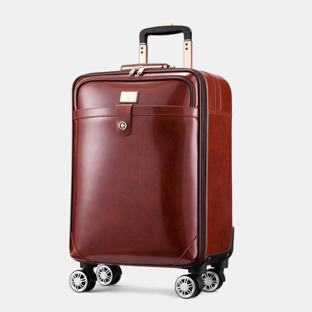 Vali kéo du lịch Lapoe Da Bò thật size 16-20 inch LB6816
