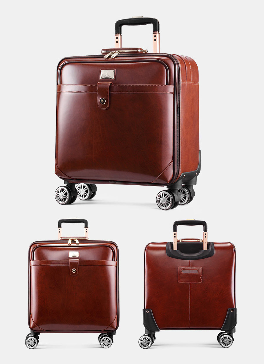 Vali kéo du lịch Lapoe Da Bò thật size 16-20 inch LB6816