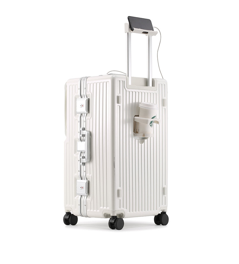 Vali kéo du lịch viền hợp kim nhôm khóa đôi TSA cao cấp size 26-32inch T018