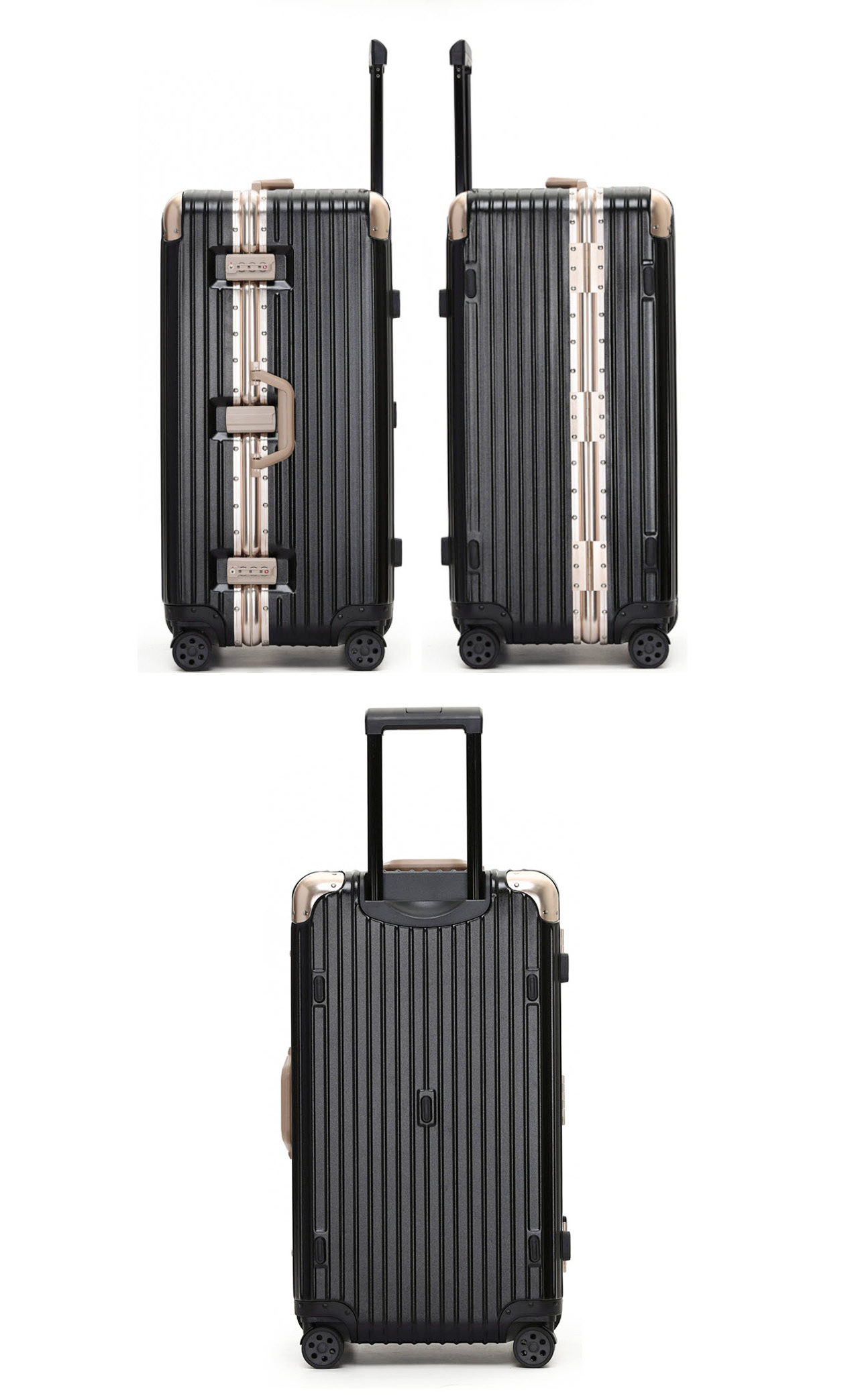 Vali kéo du lịch viền nhôm khóa đôi TSA size 20-34inch T1901