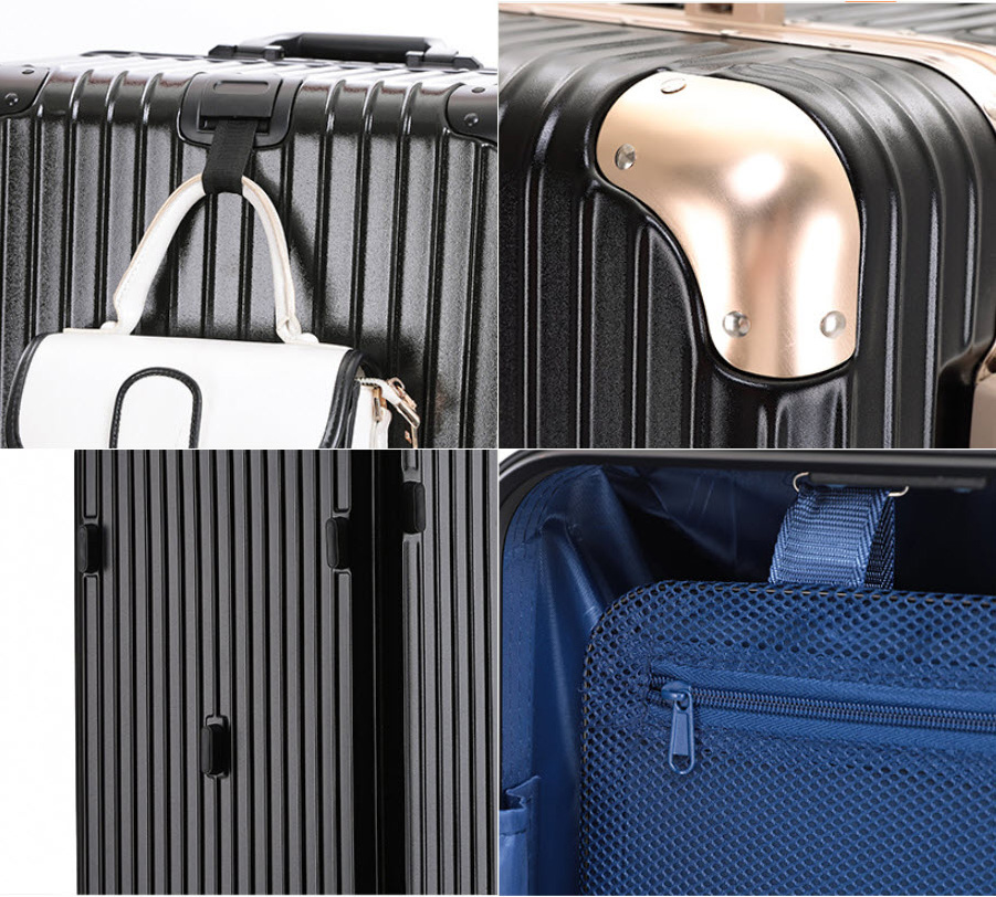 Vali kéo du lịch viền nhôm khóa đôi TSA size 20-34inch T1901