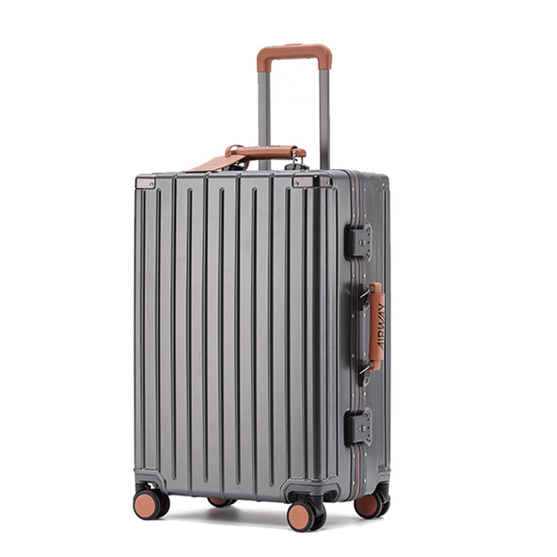 Vali kéo du lịch viền nhôm khóa đôi TSA cổng sạc USB size 20-28inch AW012