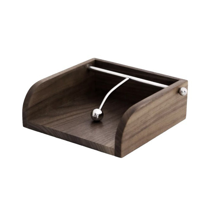 Chặn giấy ăn để bàn khung viền gỗ chặn inox SXH11