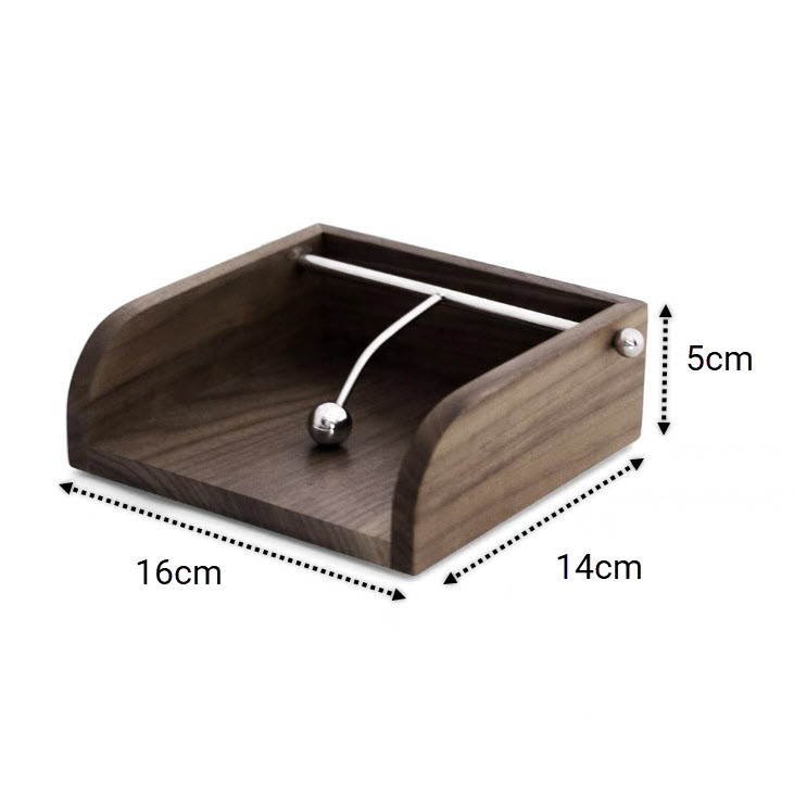 Chặn giấy ăn để bàn khung viền gỗ chặn inox SXH11