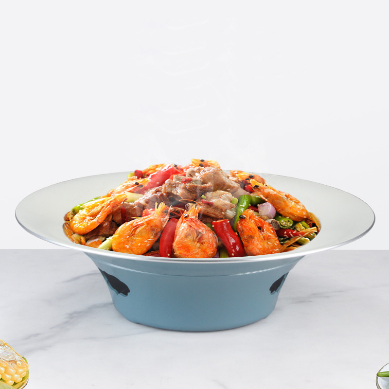 Bộ chảo hâm nóng buffet các món Cá Lagu Crawfish Cua hấp Sườn cay kèm đế bếp cồn GCH012