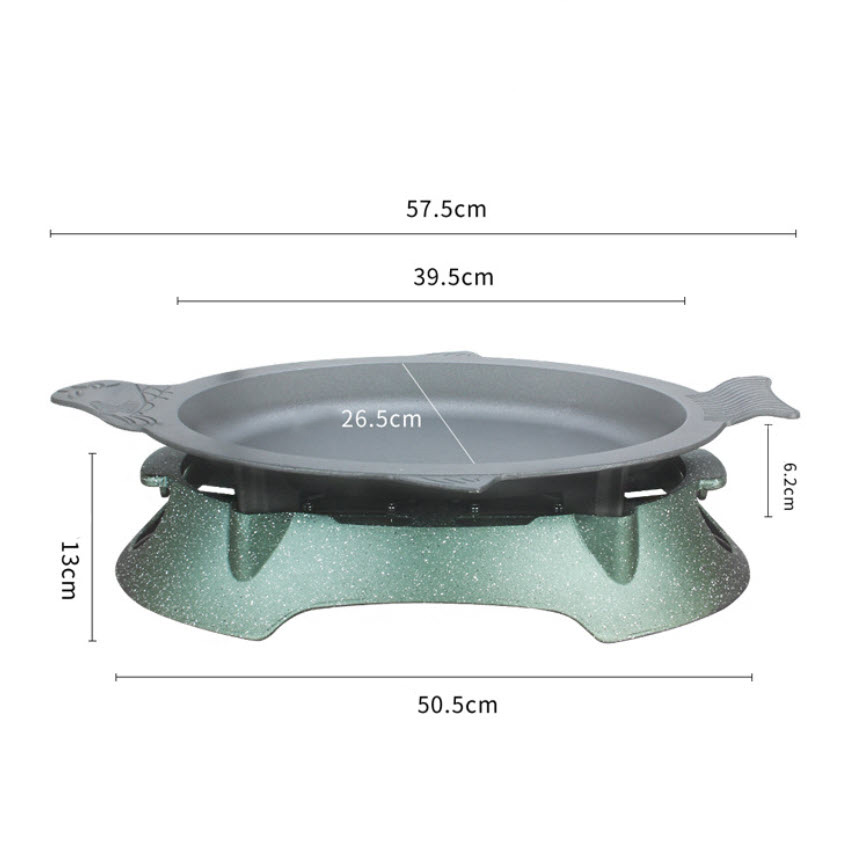 Bộ chảo hâm nóng Cá các món buffet Crawfish Cua rang me kèm bếp cồn theo bộ GCH014