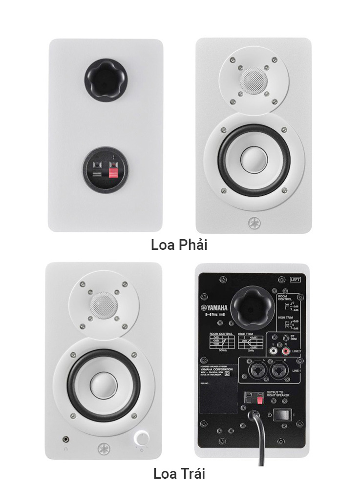 Loa kiểm âm chủ động Yamaha HS3 3.5inch âm thanh trung thực, nhỏ gọn, đa kết nối