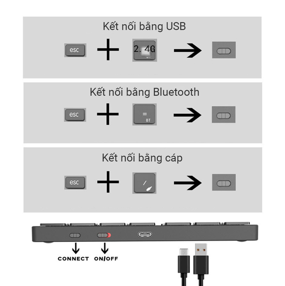 Bàn phím số không dây có đèn led nền RGB kết nối bluetooth & 2.4G pin 500mAh vỏ hợp kim nhôm JM012