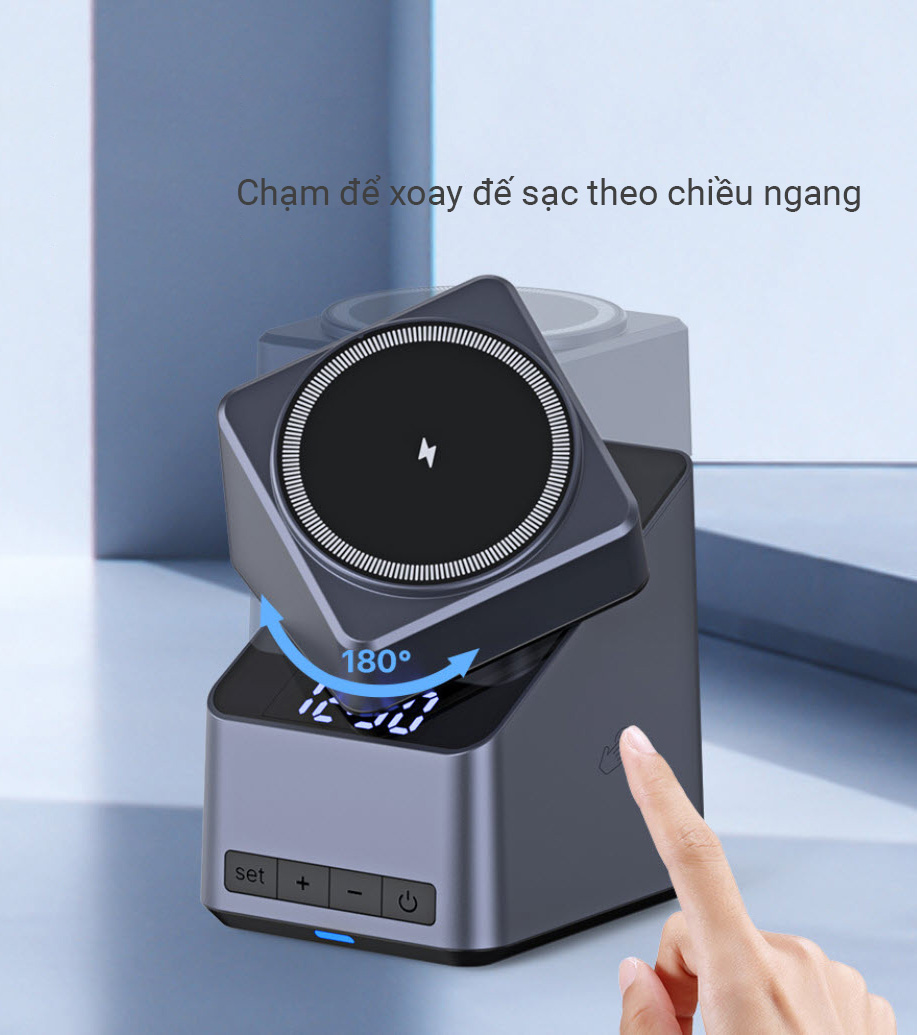 Đế sạc nhanh không dây 4 in 1 cho điện thoại, đồng hồ, airpods MT-X11 giao thức QC3.0 23W