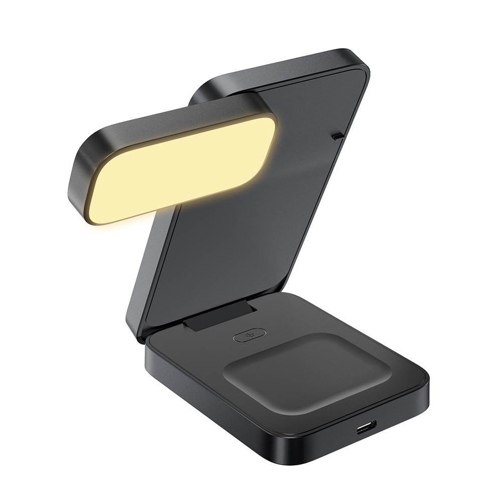 Đế sạc nhanh không dây từ tính 3in1 HT-C29 23W có đèn ngủ LED