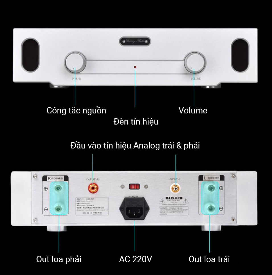 Bộ khuếch đại âm thanh 120Wx2 model PA-993