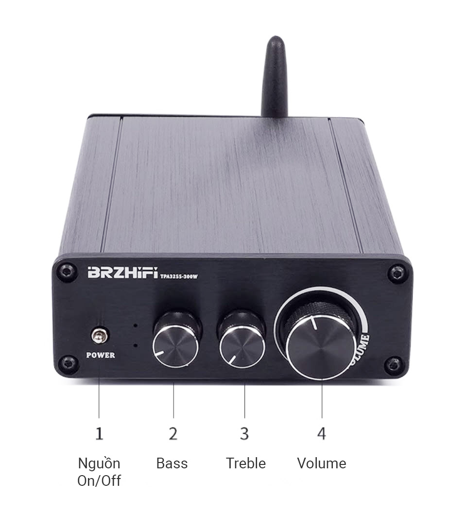 Bộ khuếch đại âm thanh Class D 300Wx2 kèm thu bluetooth 5.4 model PAD-3255