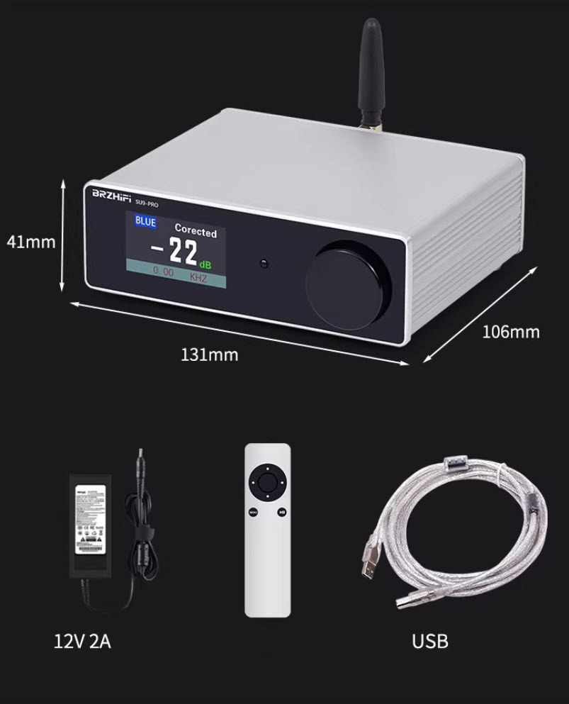 Bộ giải mã âm thanh DAC lõi kép chip ES9038 bluetooth 5.4 model SU9PRO