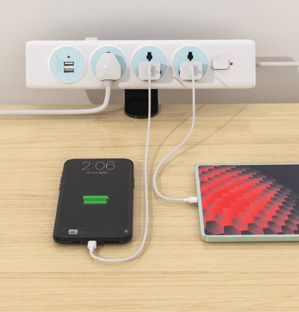 Giá đỡ ổ cắm điện gắn cạnh bàn làm việc đa năng YC011 vật liệu thép tĩnh điện