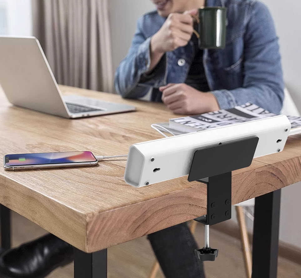 Giá đỡ ổ cắm điện gắn cạnh bàn làm việc đa năng YC011 vật liệu thép tĩnh điện