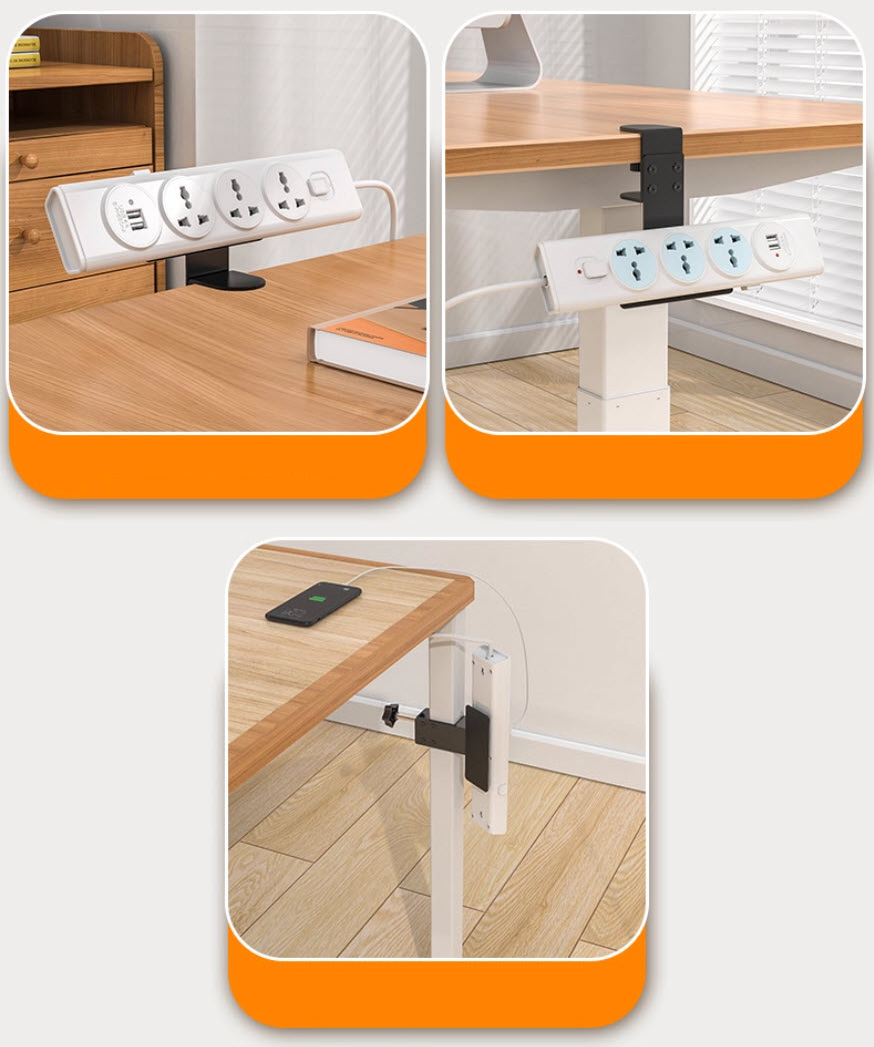 Giá đỡ ổ cắm điện gắn cạnh bàn làm việc đa năng YC011 vật liệu thép tĩnh điện