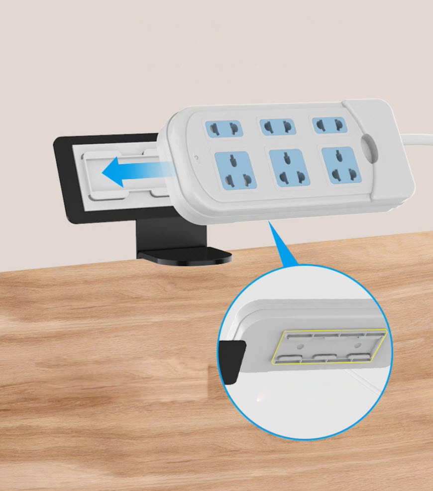 Giá đỡ ổ cắm điện gắn cạnh bàn làm việc đa năng YC011 vật liệu thép tĩnh điện