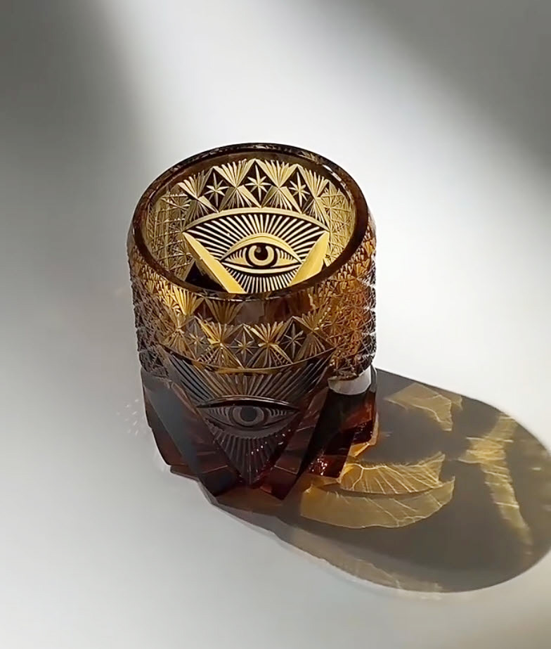 Ly whisky pha lê 280ml chế tác thủ công Edo Kiriko mẫu God's Eye Vianasa VS8565