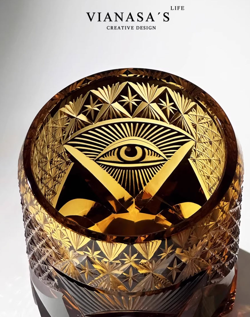 Ly whisky pha lê 280ml chế tác thủ công Edo Kiriko mẫu God's Eye Vianasa VS8565