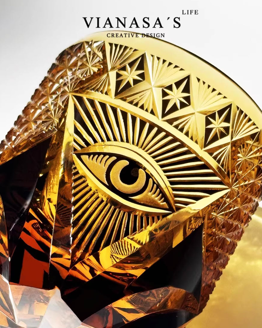 Ly whisky pha lê 280ml chế tác thủ công Edo Kiriko mẫu God's Eye Vianasa VS8565