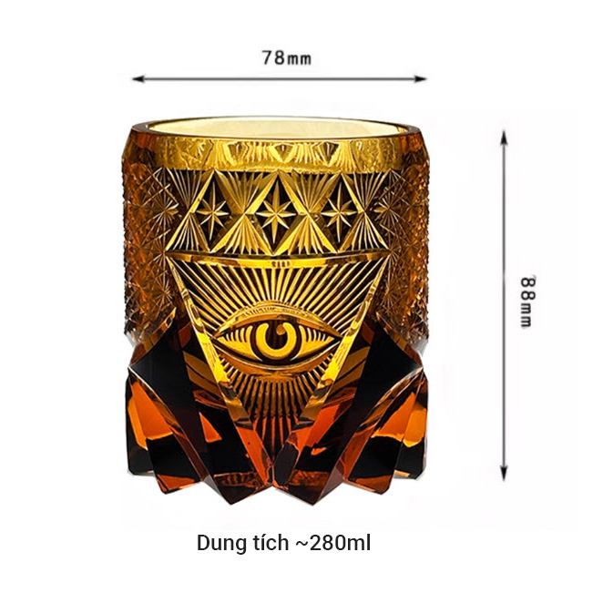 Ly whisky pha lê 280ml chế tác thủ công Edo Kiriko mẫu God's Eye Vianasa VS8565