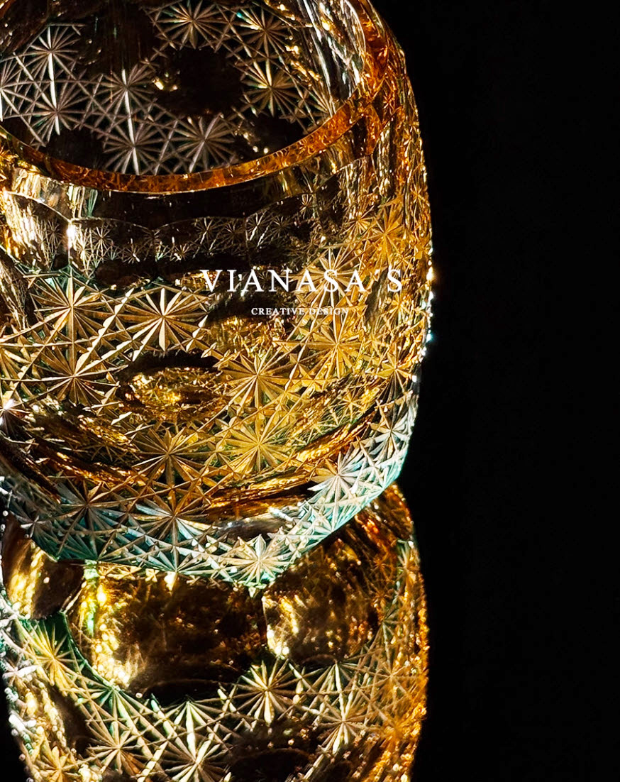 Ly whisky pha lê 280ml chế tác thủ công Edo Kiriko mẫu Seven Stars Vianasa VS1313