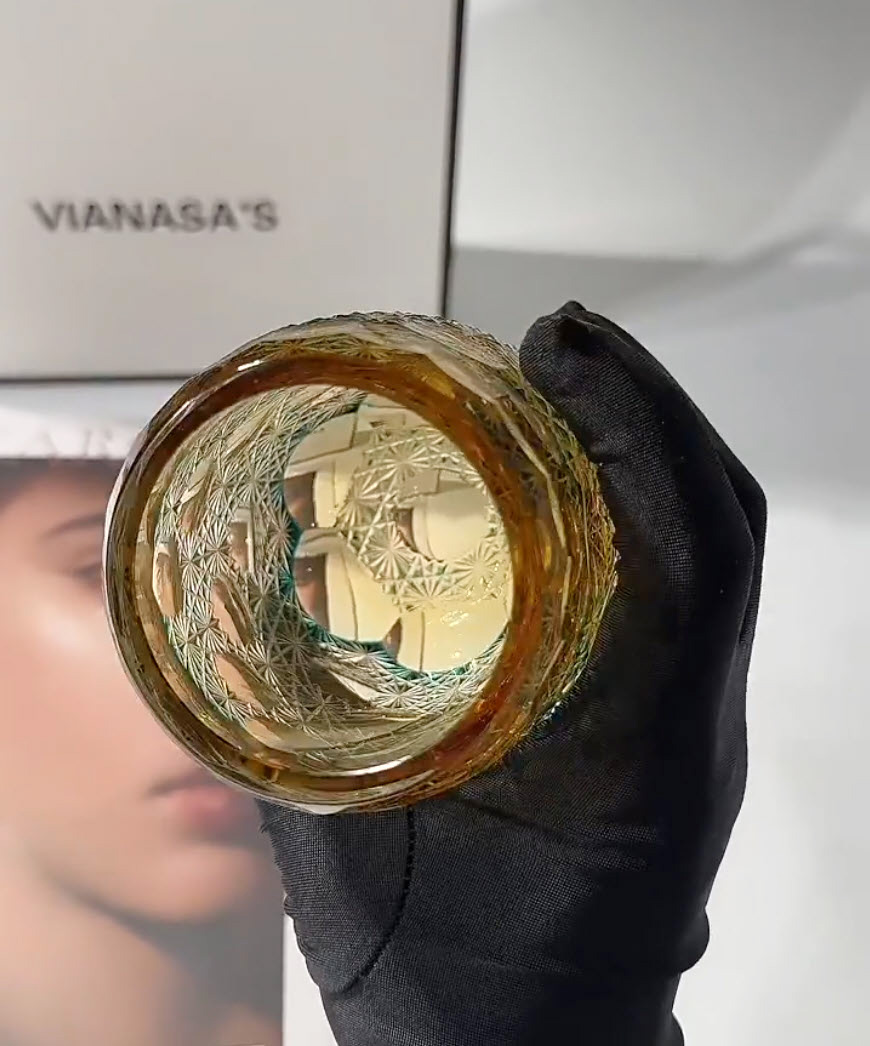 Ly whisky pha lê 280ml chế tác thủ công Edo Kiriko mẫu Seven Stars Vianasa VS1313