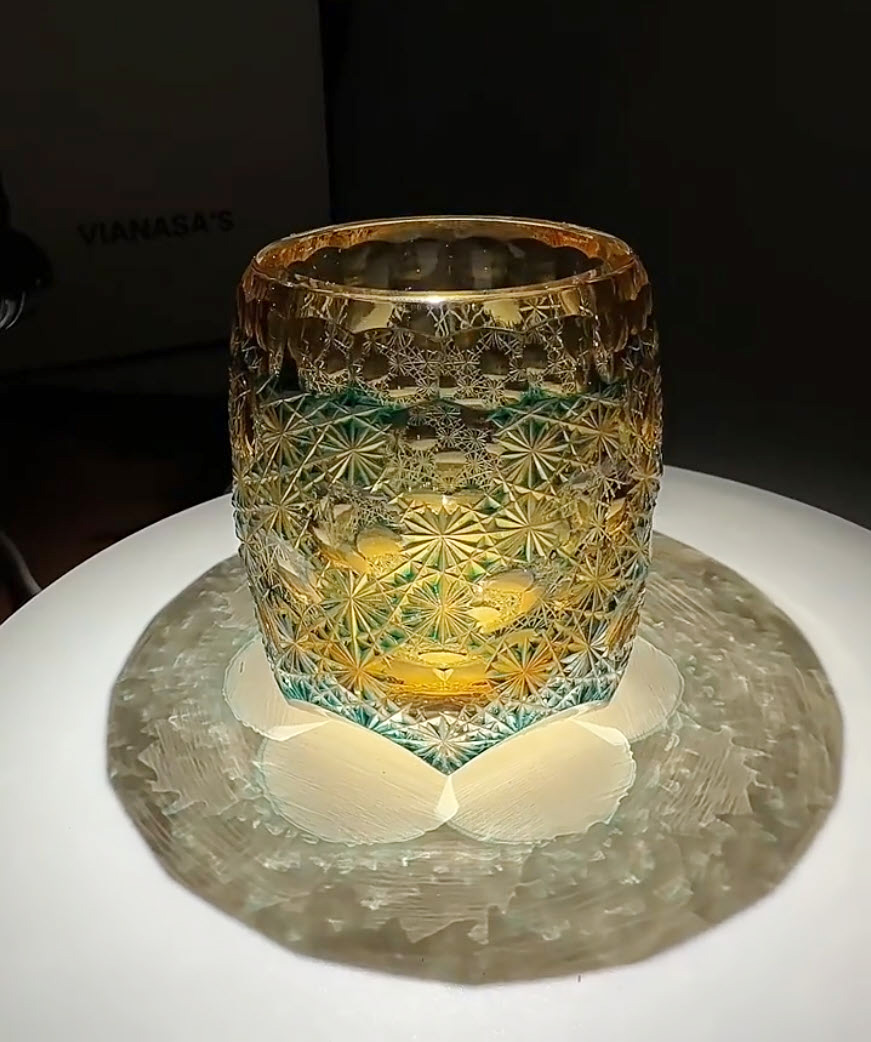 Ly whisky pha lê 280ml chế tác thủ công Edo Kiriko mẫu Seven Stars Vianasa VS1313