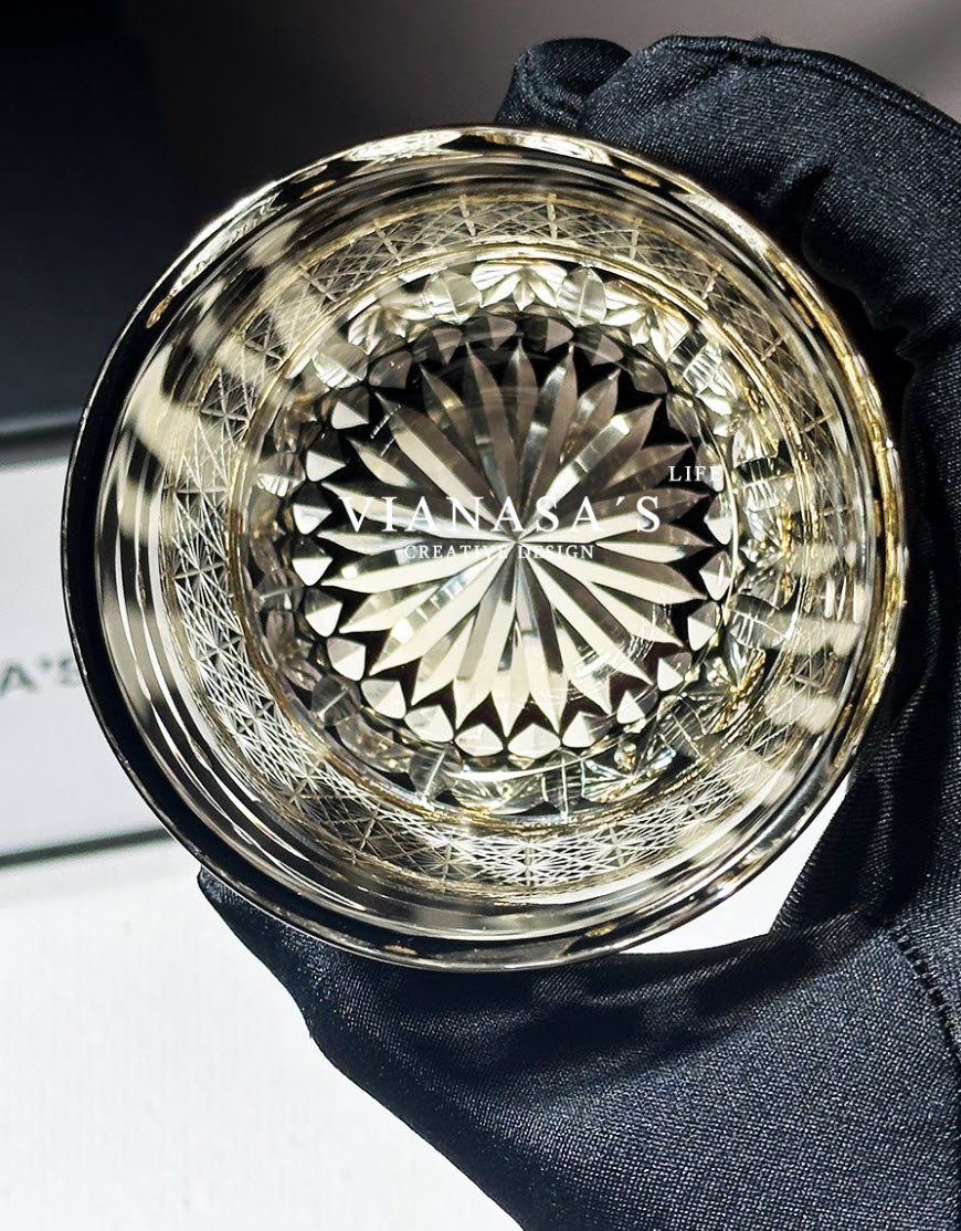 Ly whisky pha lê 280ml chế tác thủ công Edo Kiriko mẫu Meteor Daiyue Vianasa VS3231