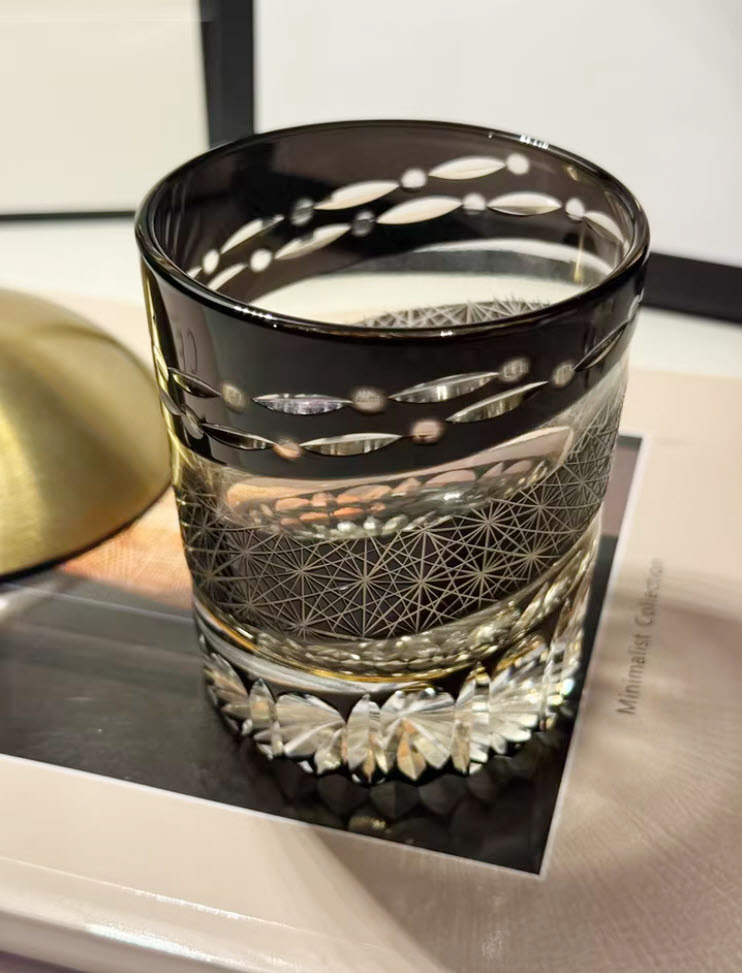 Ly whisky pha lê 280ml chế tác thủ công Edo Kiriko mẫu Meteor Daiyue Vianasa VS3231