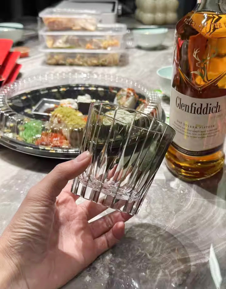 Ly whisky pha lê 330ml chế tác thủ công Edo Kiriko Vianasa VS3323