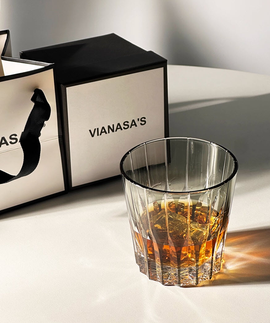 Ly whisky pha lê 330ml chế tác thủ công Edo Kiriko Vianasa VS3323