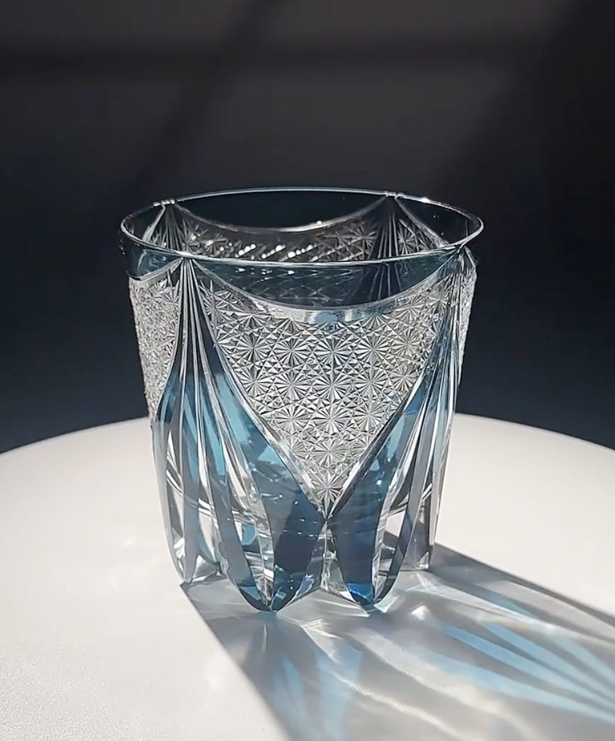 Ly whisky pha lê 330ml chế tác thủ công Edo Kiriko mẫu Sanctuary Vianasa VS9877