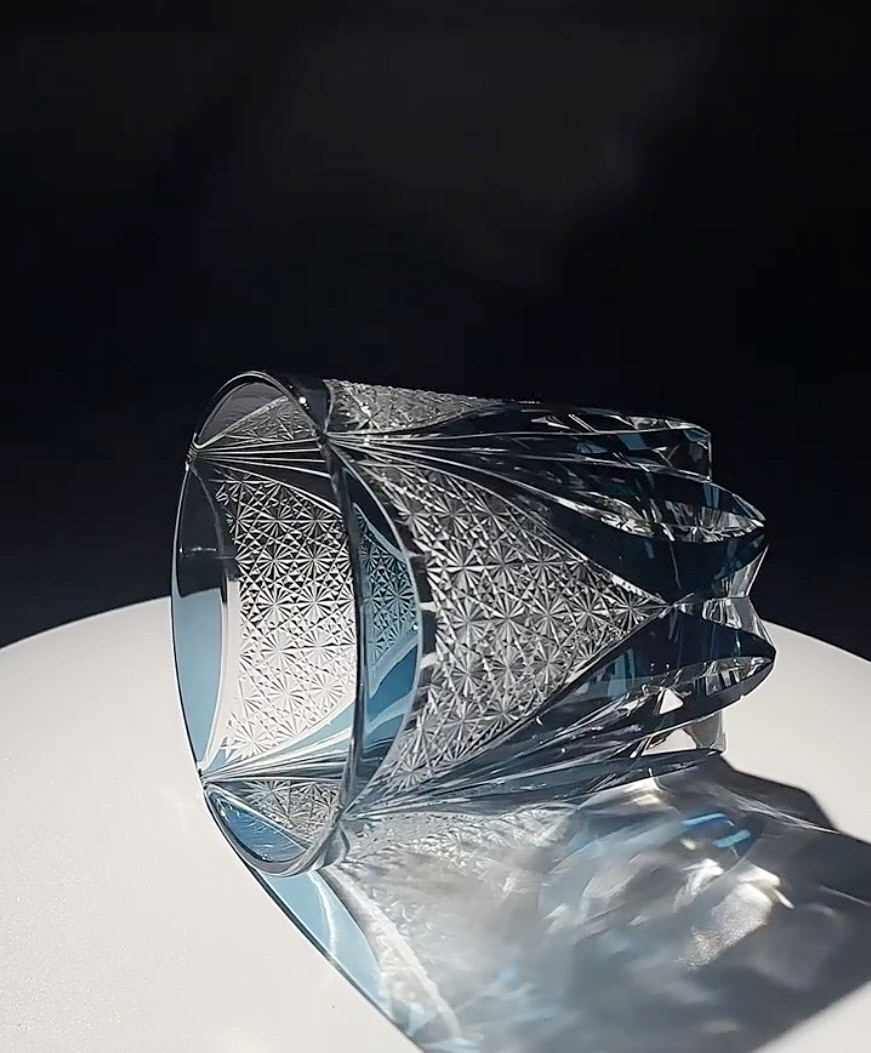 Ly whisky pha lê 330ml chế tác thủ công Edo Kiriko mẫu Sanctuary Vianasa VS9877