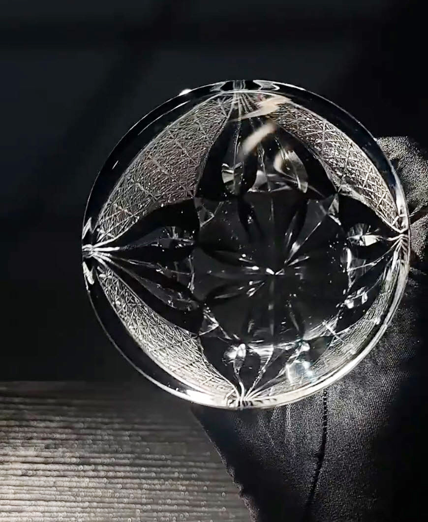 Ly whisky pha lê 330ml chế tác thủ công Edo Kiriko mẫu Sanctuary Vianasa VS9877