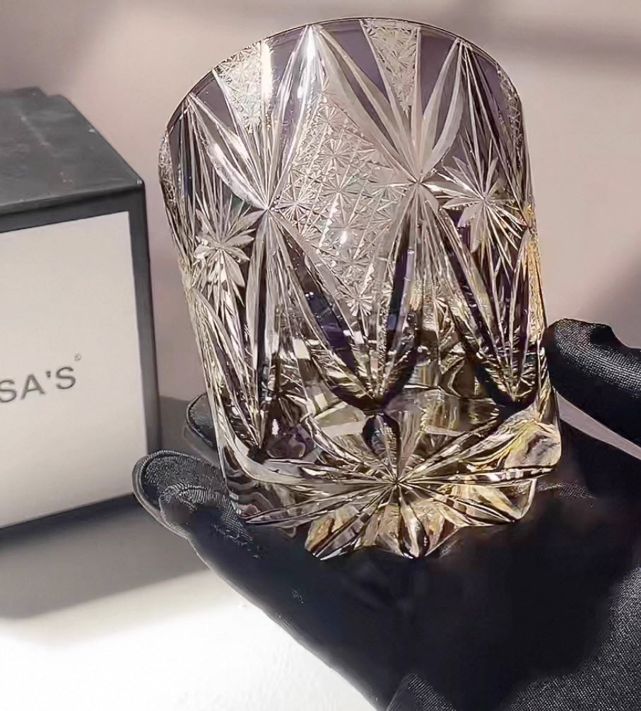 Ly whisky pha lê 330ml chế tác thủ công Edo Kiriko mẫu Lola Secret Vianasa VS5658