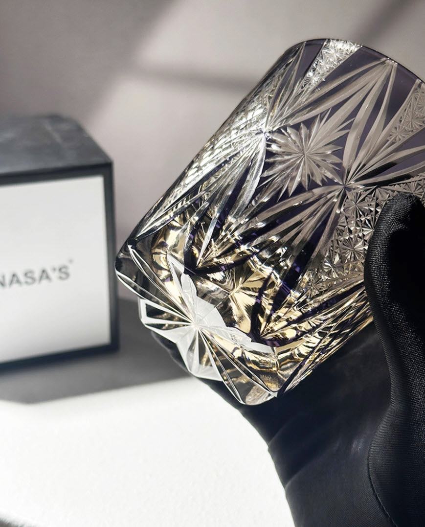 Ly whisky pha lê 330ml chế tác thủ công Edo Kiriko mẫu Lola Secret Vianasa VS5658